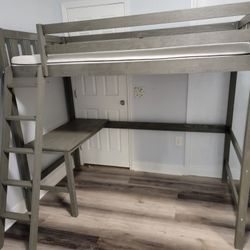 Gray Twin Loft Bed