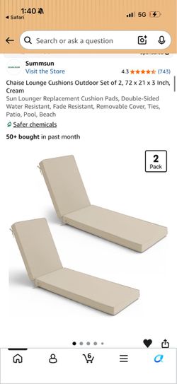 Summsun Chaise Lounge Cushions Set of 2