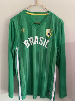 Vintage Umbro Brasil Long Sleeve Soccer Jersey Green