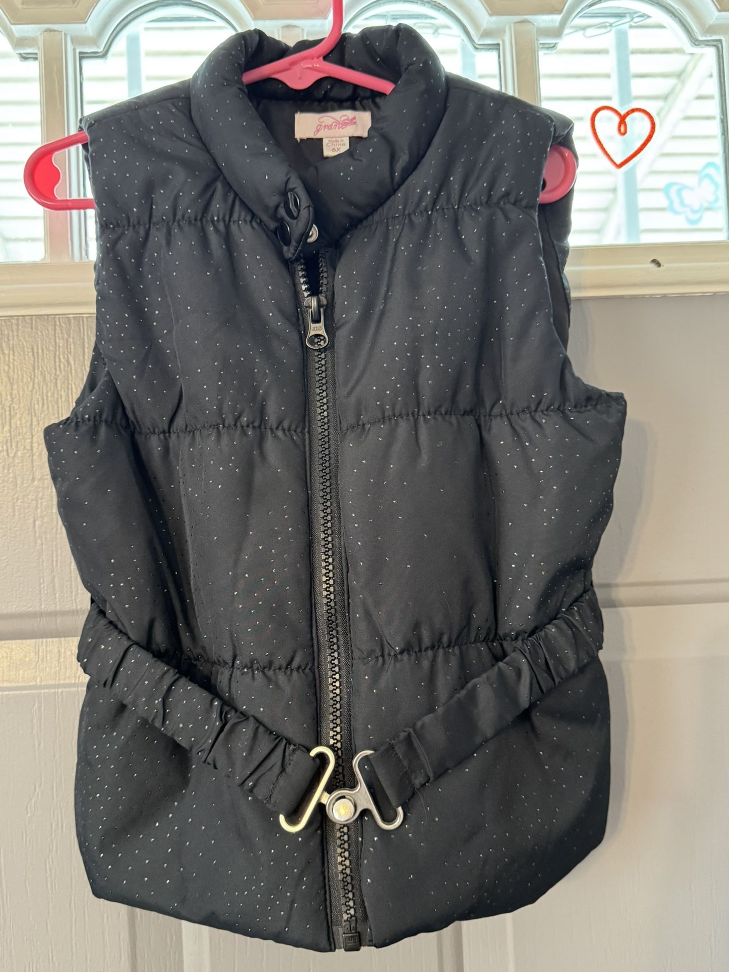 Girls Black Puffer Vest Size 6x