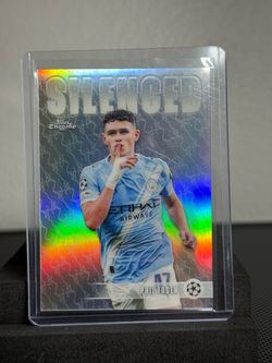 Phil Foden Topps Chrome Silenced Refractor Card