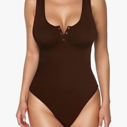 Brandnew  Bodysuits for Women Body Suits Henley Tank Tops Tummy Control (Medium-Large)