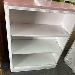 WALTER OF WABASH Barbie Inspired White and Pink 3 Shelf Bookcase