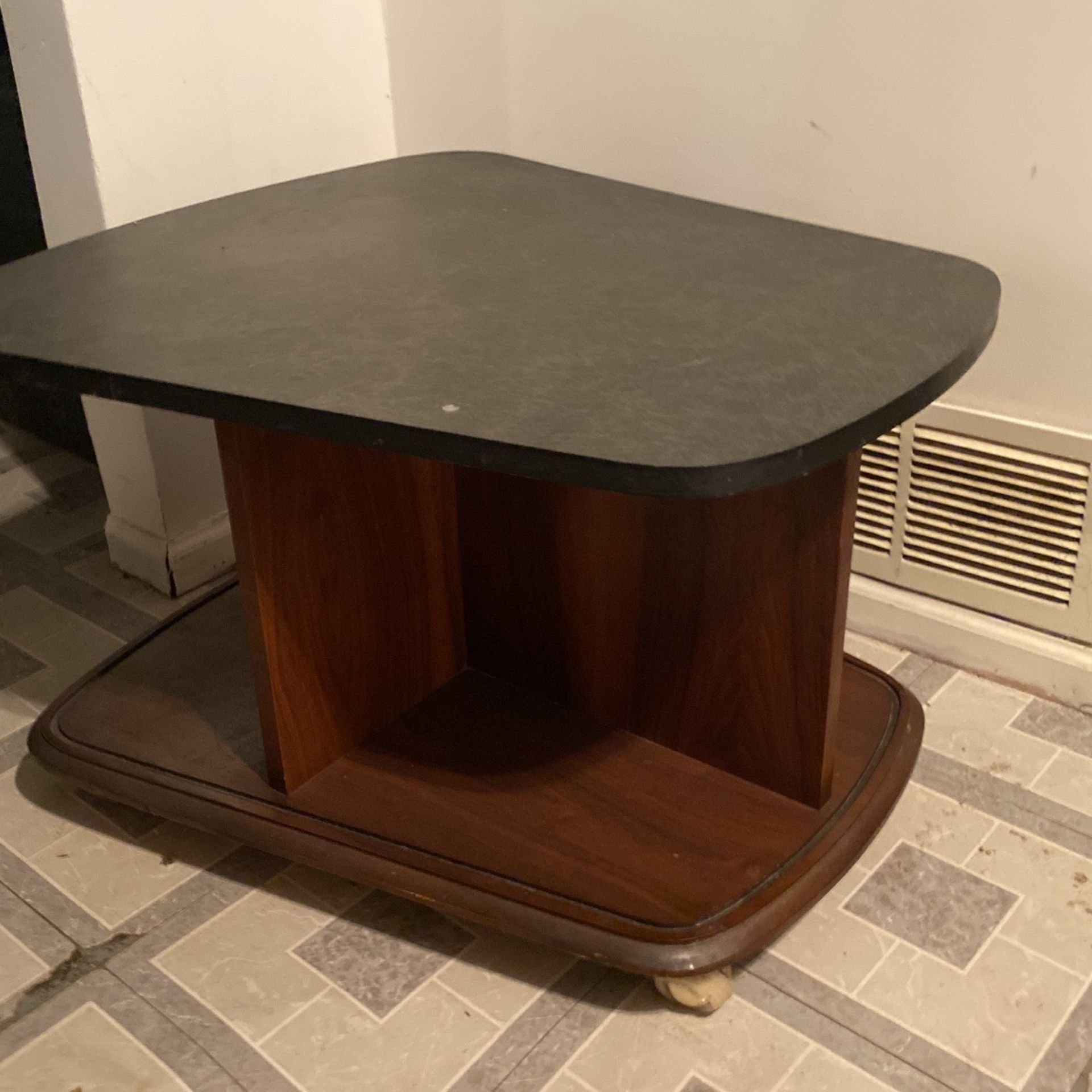Lane Mid Century Side Table W/ Casters only $25