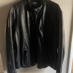 Ralph Lauren Mens Black Leather Jacket