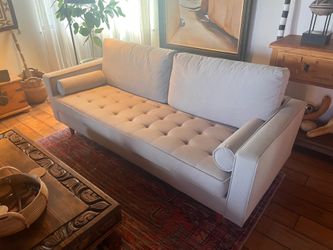 Midcentury-style gray couch