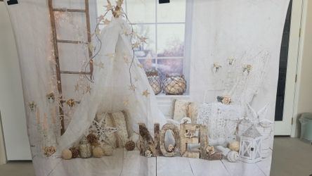 80x60 professional quality fleece white Christmas backdrop