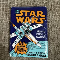 Vintage Topps Star Wars Bubble With Cards 