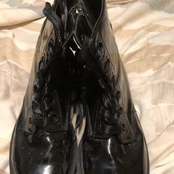Black Patten Ankle Boots