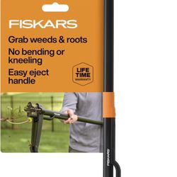 Fiskars 4-Claw Stand Up Weed Puller Tool, Easy To Use