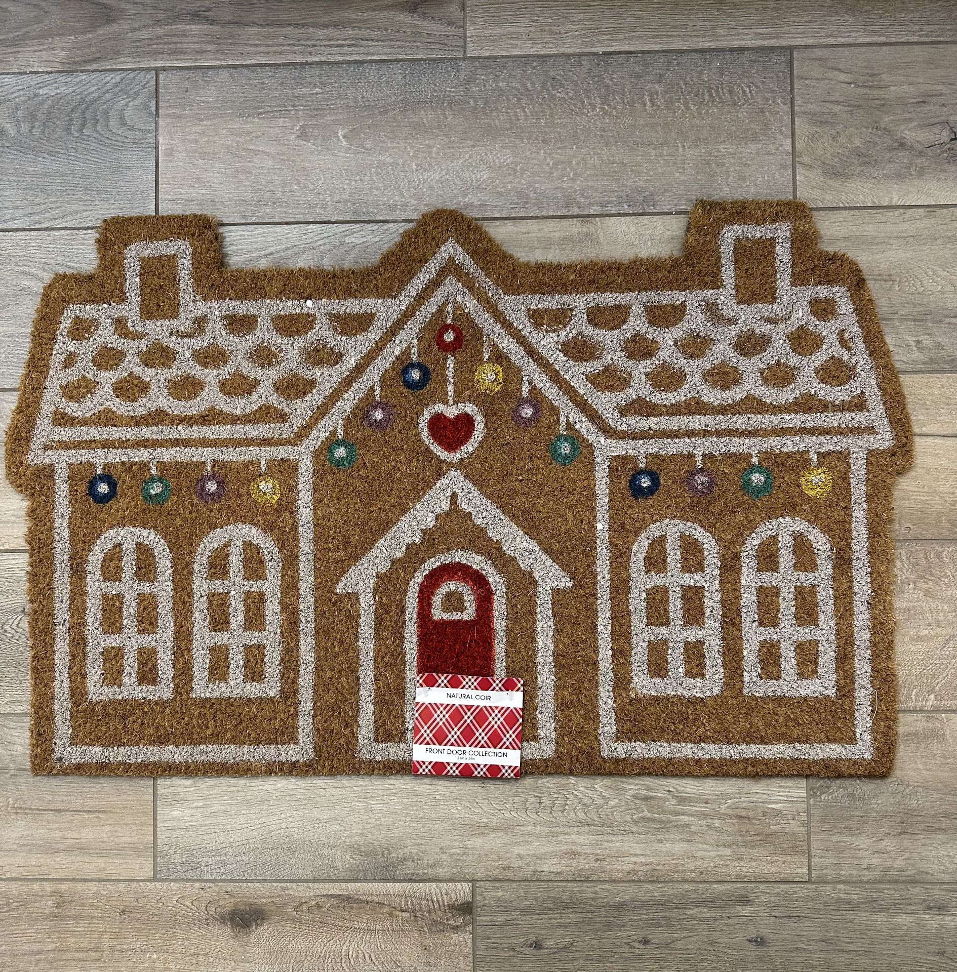 New Farmhouse Primitive Cottage Christmas Gingerbread Coir Outdoor Mat