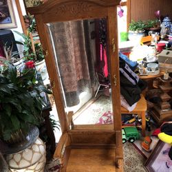 Coat Rack With Storage And Mirror