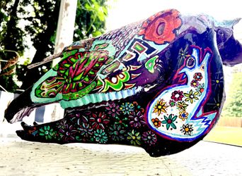 Tarot Design Hand Painted Horse Skull Protection Art