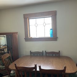 Wood table & China Style Dining Room Cabinet 