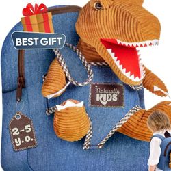 Naturally KIDS Toddler Backpack w/ Stuffed Dinosaur Toy