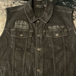 Harley Davidson Black Denim Vest 