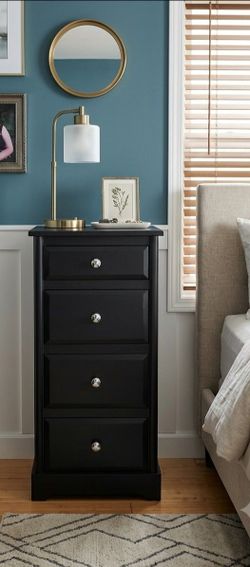 Modern Black 4-Drawer Accent Cabinet / Lingerie Dresser