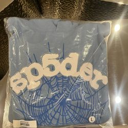 Blue web sp5der hoodie