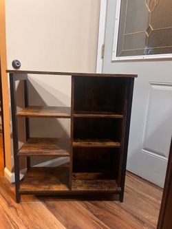 industrial-style cube bookshelf or storage unit