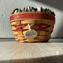 Longaberger Miniature Peppermint Basket