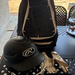Girls Rawlings Softball Helmet Athletico Bag Batting Gloves