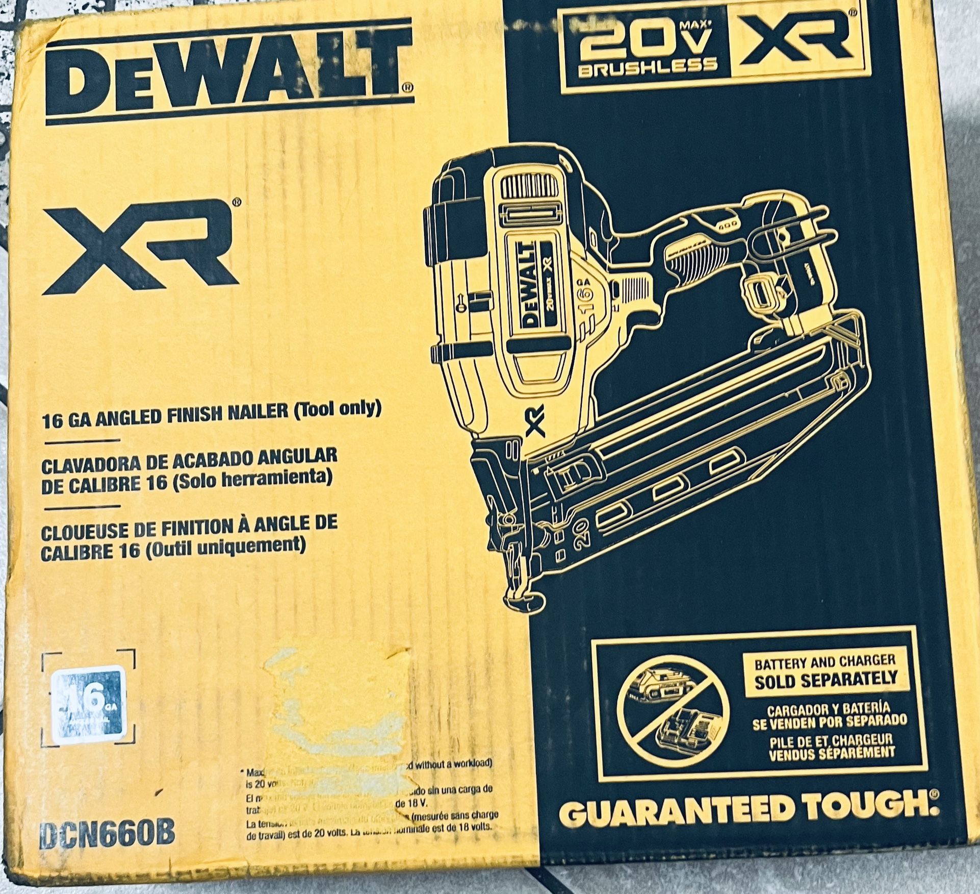 Top Rated🛑Dewalt 20V MAX XR Lithium-Ion Electric Cordless 16-Gauge Angled Finishing Nailer (Tool Only)
