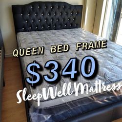Queen Size Bed Frame With Pillow Top Mattress Included 