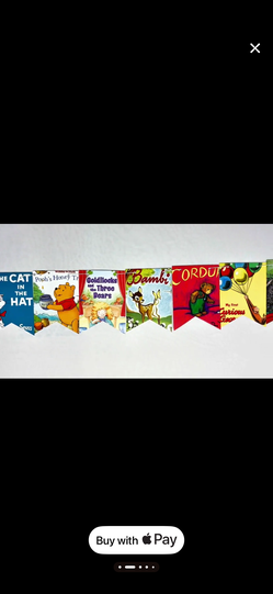 Vintage book garland for parties