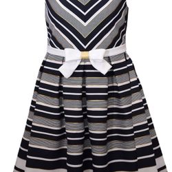 Brand New Girls Bonnie Jean Striped Dress Size 7. 