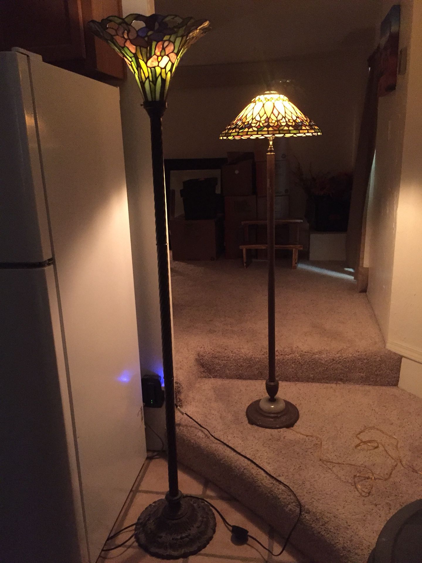 Two Tiffany style lamps