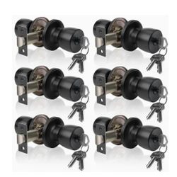 Matte Black Knob Lock With Keys