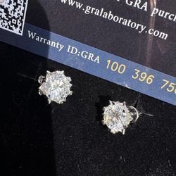 Moissanite silver 925 brilliant cut  2 carats