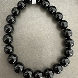 New, Men’s Black Tourmaline Bracelet. Jewelry Bag Included.
