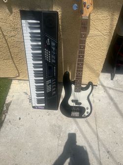 Piano and bass electric guitar