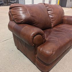 Full Grain Leather Sofa, Loveseat And Chair By Distinctions