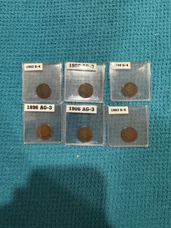 Make me an offer Indian Head Penny Lot of 6 Late 1800s–1900s