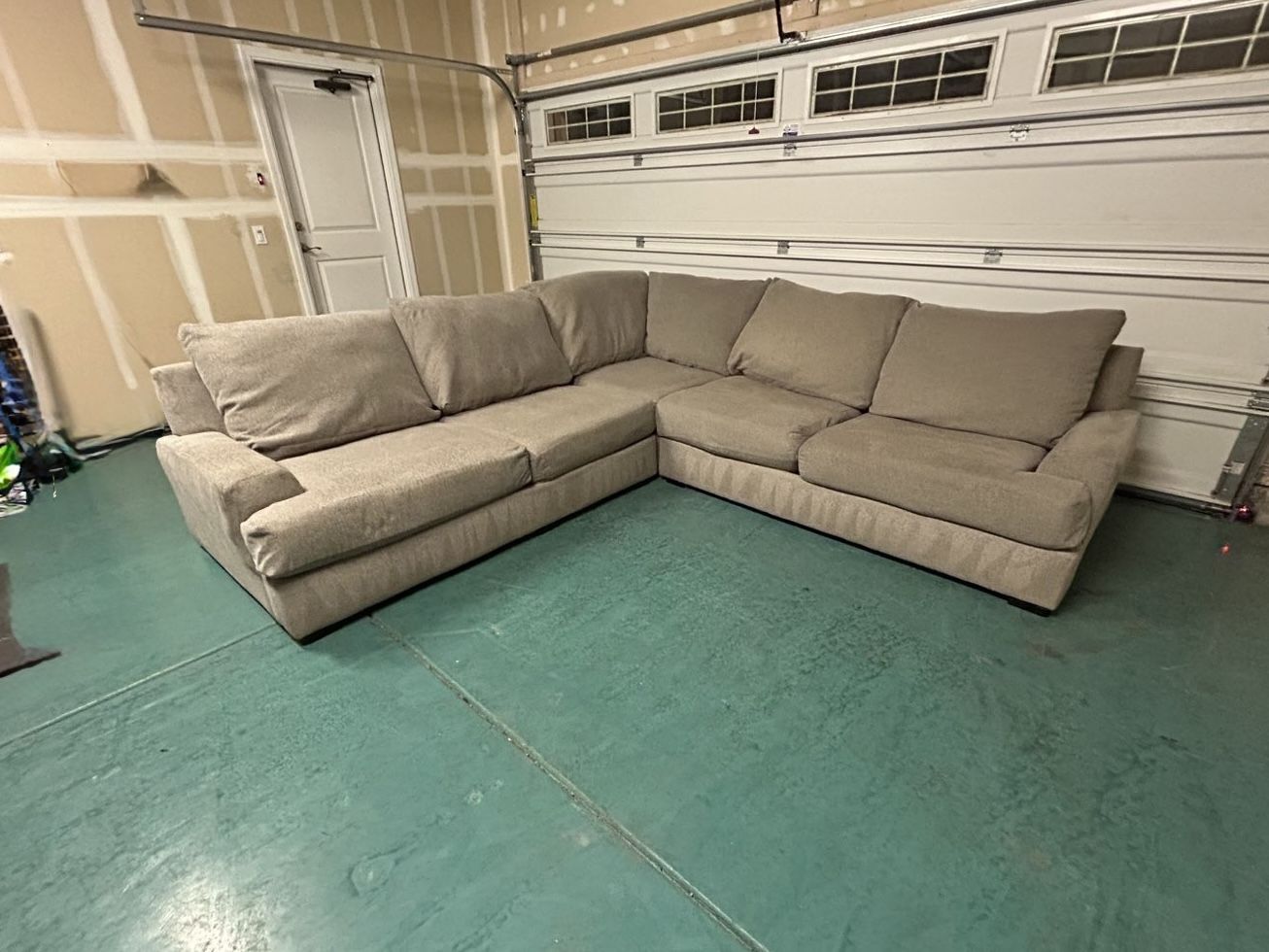 Large Tan 3-Piece Sectional Sofa