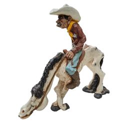 Vintage 1977 Universal Statuary Corp. Old Sheriff Riding Old Tired Horse 18 inch