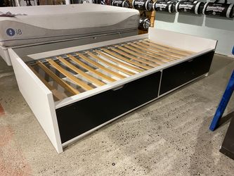 IKEA Flaxa Twin Bed Frame with Two Lower Drawers