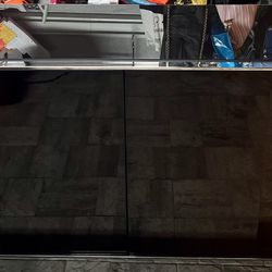 Tempered Glass Top Italian Tv Console By Carlo Perazzi 