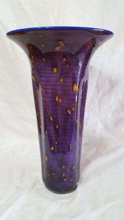 Purple and yellow flower vase