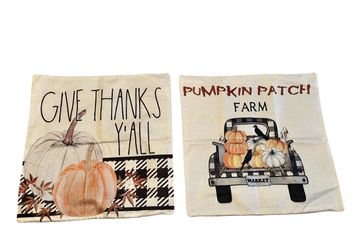 Set of 2-Autumn Fall Farmhouse Throw Pillow Covers - 17”x17”