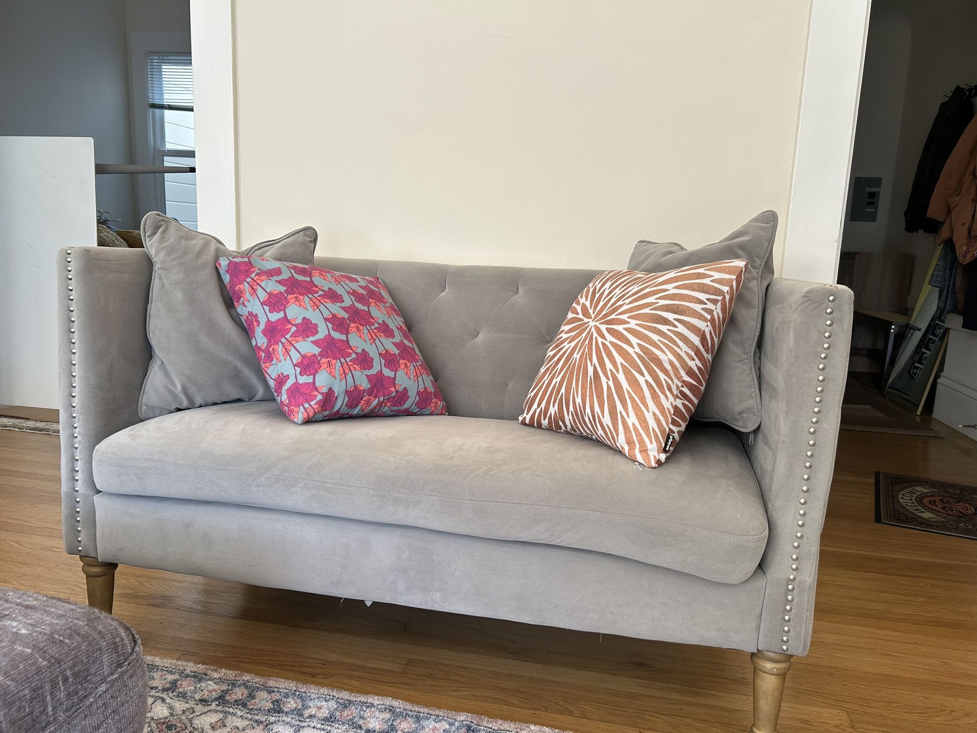 Light Grey Couch w/ Pillows