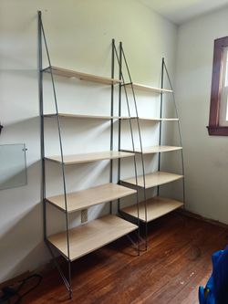 Two Metal and Wood Book Shelves
