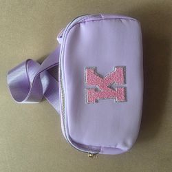 Lavender Initial K Fanny Pack / Crossbody Bag