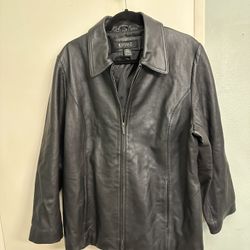 Lane Bryant Women's Leather Jacket Size 18/20 Leather Black Zip