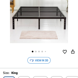 King Size Bed Frame, 3500lbs Heavy Duty Metal Frames with Steel Slats Support 14 Inch High Platform Bedframe