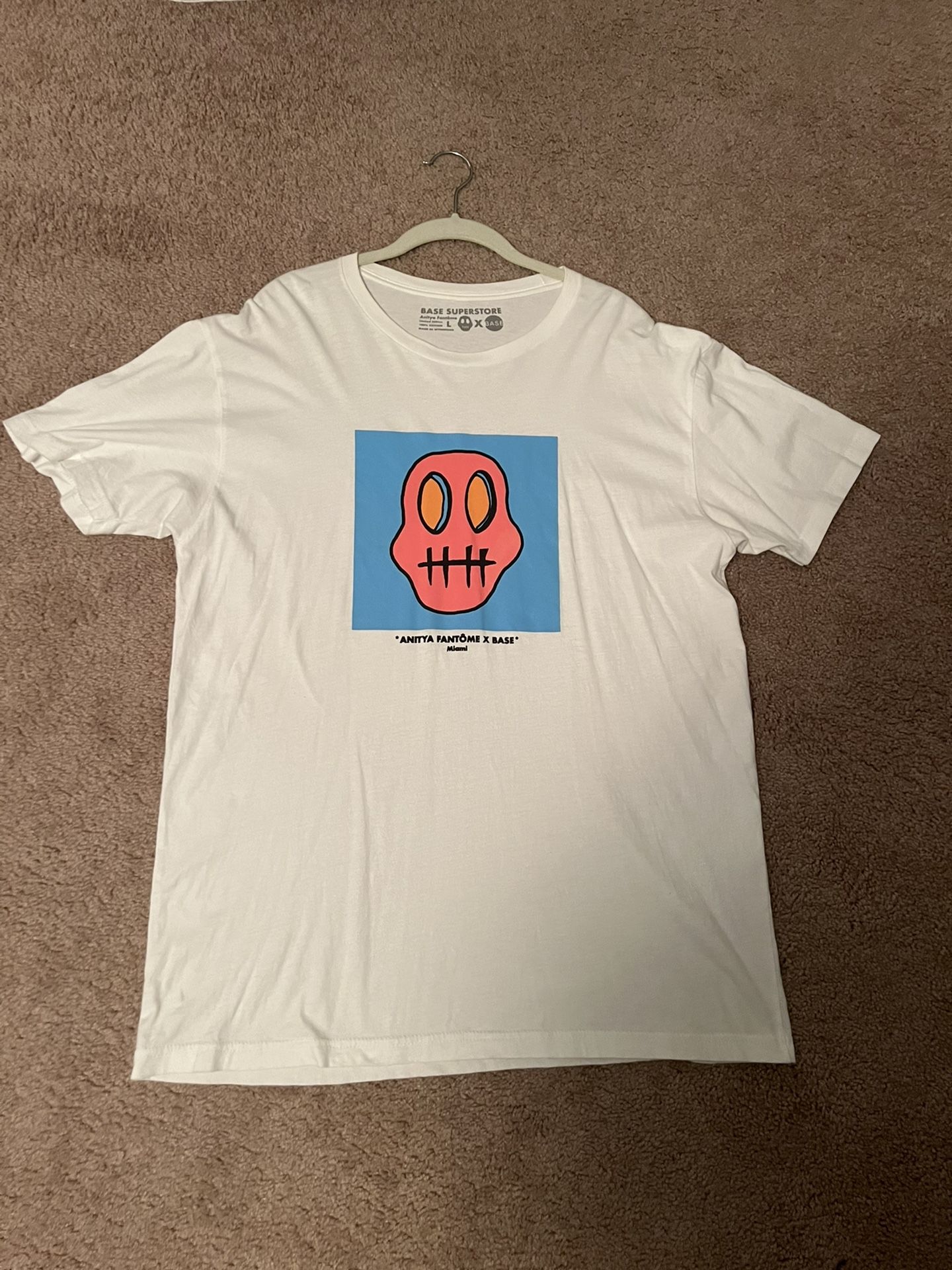 Anitya Fantome x Base Superstore Miami Skull T-Shirt Size Large