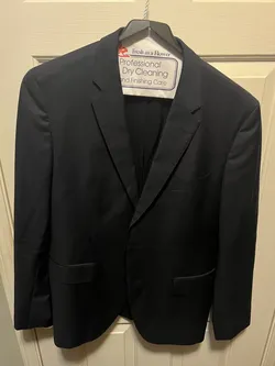 Hugo Boss Travel 42R Navy Tonal Stripe Jacket – Like New
