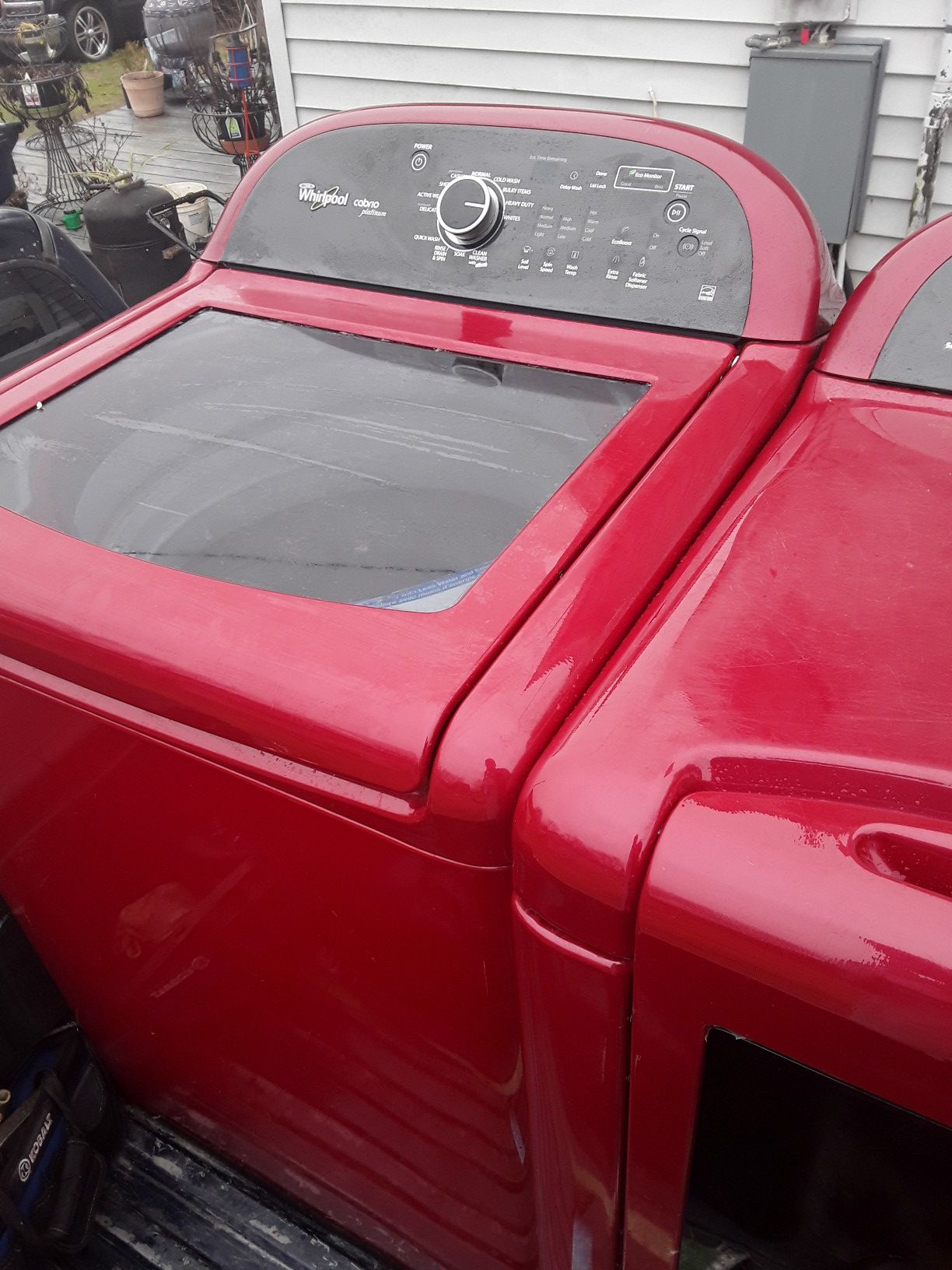 Cranberry whirlpool cabrio platinum washer/dryer set